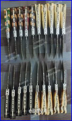 Lot of 20 PCS Handmade Damascus Steel Back Lock Folding Pocket knife with pouch Lot of 20 PCS Handmade Damascus Steel Back Lock Folding Pocket knife with pouch