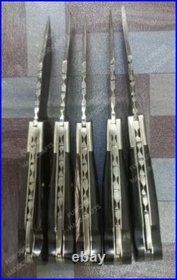 Lot of 20 PCS Handmade Damascus Steel Back Lock Folding Pocket knife with pouch