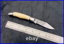 Lot of 30 Custome Handmade Damascus Steel folding knife with bone & horn handle