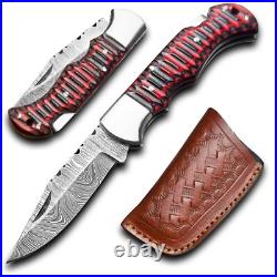 Lot of 5 Buck Style Cowboy Pocket folding Knife with sheath