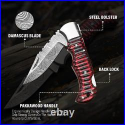 Lot of 5 Buck Style Cowboy Pocket folding Knife with sheath