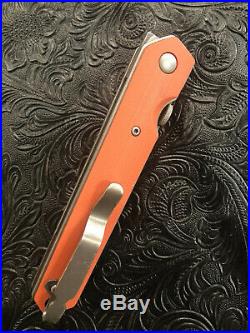 Lucas Burnley BRNLY Knives Kwaiken Orange G10 Linerlock Flipper Mid-Tech Knife