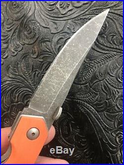 Lucas Burnley BRNLY Knives Kwaiken Orange G10 Linerlock Flipper Mid-Tech Knife