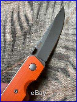 Lucas Burnley BRNLY Knives Kwaiken RARE ORANGE G10 Linerlock Flipper NEW