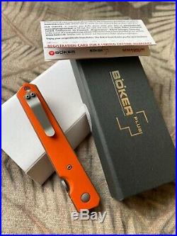 Lucas Burnley BRNLY Knives Kwaiken RARE ORANGE G10 Linerlock Flipper NEW