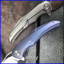 M390 Blade Folding Knife Pocket Knives Tactical Flipper Ball Bearings Titanium