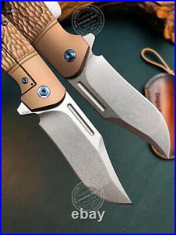 M390 Blade Folding Knife Survival Flipper Ball Bearings Titanium Alloy