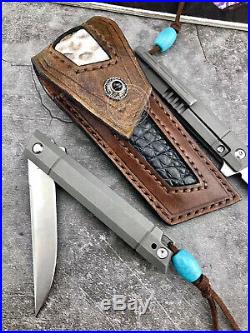 M390 Blade Folding Knife Tactical Rescue Survival Flipper Titanium Alloy Gray