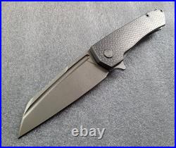 Machinewise Knives Mojave #529, Lightwash CPM-S90V, Raw Ti Turtle Textured Frame