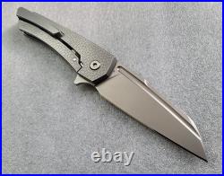 Machinewise Knives Mojave #529, Lightwash CPM-S90V, Raw Ti Turtle Textured Frame