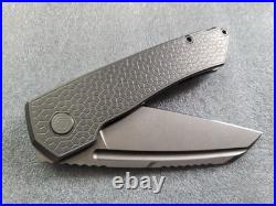 Machinewise Knives Mojave #529, Lightwash CPM-S90V, Raw Ti Turtle Textured Frame