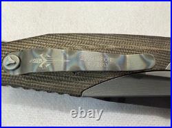 Marfione Custom Knives Socom Bravo Mirror Polished with Green Canvas Micarta