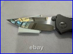 Marfione Custom Knives Socom Bravo Mirror Polished with Green Canvas Micarta