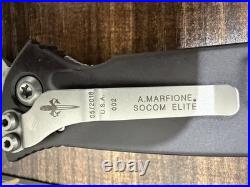 Marfione Custom Knives Socom Elite with Brass Inlay and M390 Tanto Blade
