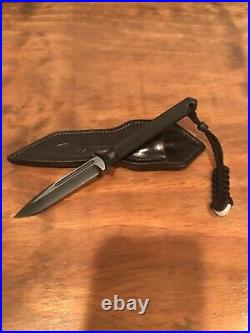 Marfione custom Microtech ADO Drop Point Black Knife