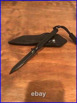 Marfione custom Microtech ADO Drop Point Black Knife