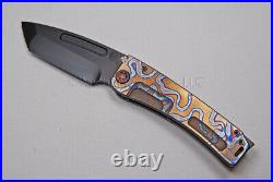 Medford Knife Marauder-H with & Ti Handles (Flm/Faced) and Ti Hdw (Flamed) (311)