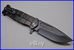 Medford Knife USMC-FF with CPM S35-VN, Ti Handle (Bronze/PVD), Flamed clip (105)