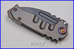 Medford Micro Praetorian T Knife with CPM-3V & Ti Handles with Ti Hdw (Flmd) (416)
