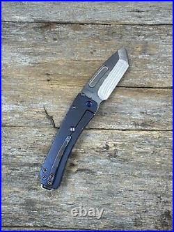 Medford Midi Marauder Knife S45vn (Tum) & Ti Handles (Blue) Flamed Hrdwr