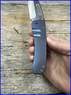 Medford Midi Marauder Knife S45vn (Tum) & Ti Handles (Blue) Flamed Hrdwr