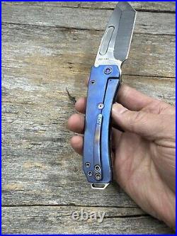 Medford Midi Marauder Knife S45vn (Tum) & Ti Handles (Blue) Flamed Hrdwr