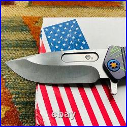 Medford USMC Fighter Flipper 4.25 Joker Theme Flamed Hardware Folding Knife