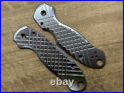 MetonBoss Black FRAG Cnc Milled Titanium Scales For Spyderco Para 3