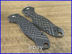 MetonBoss Black FRAG Cnc Milled Titanium Scales For Spyderco Para 3