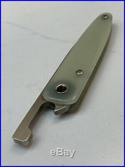 Michael Morris Friction Folder Knife Handmade Natural Jade G10 NEW Custom