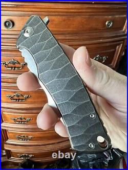 Michael Zieba Custom S1 V3.5 Sculpted Titanium Flipper Folding Knife RARE