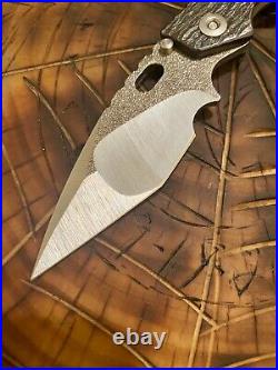 Mick Strider Knife Custom PT Nightmare Grind Groot Textured Titanium & Cpm20cv