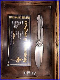 Microtech anax custom titanium folding knife stonewashed blade