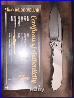 Microtech anax custom titanium folding knife stonewashed blade
