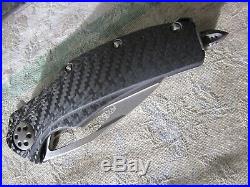 Microtech marfione custom matrix knife hand ground two tone stonewash flipper