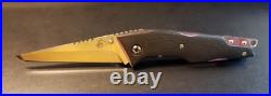 Mike Franklin Hawg Custom Folding Knife Black with Purple Liners A BEAUTY