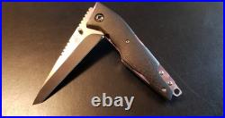 Mike Franklin Hawg Custom Folding Knife Black with Purple Liners A BEAUTY