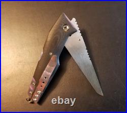 Mike Franklin Hawg Custom Folding Knife Black with Purple Liners A BEAUTY