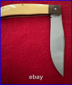 Mike Sanders Custom Handmade Slipjoint Yellow Micarta Folding Knife