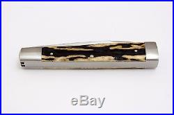 Mike Zscherny Custom Slip joint Doctor's knife folder with stag scales, 2 blades