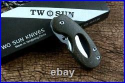 Mini Karambit Folding Knife Pocket Hunting Survival 14C28N Steel Titanium Handle
