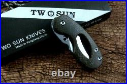 Mini Karambit Folding Knife Pocket Hunting Survival 14C28N Steel Titanium Handle