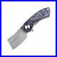 Mini Wharncliffe Knife Folding Pocket Hunting Survival Damascus Steel Titanium S