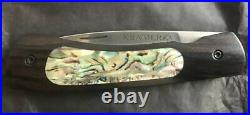 Mint Robert Bob Kramer Mini Folder Folding Knife Inlaid Mother Of Pearl Engraved