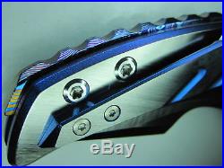 Mint Sergey Rogovets Folding Knife Model 7x Timascus Blue Titanium 2016 $1495.00