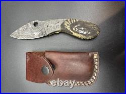 Montana Territory Damascus Indian Chief Folding Knife