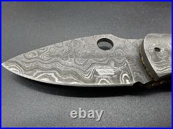 Montana Territory Damascus Indian Chief Folding Knife