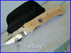 NATE CLARK CUSTOM FOLDING KNIFE with titanium & abalone inlay
