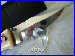 NATE CLARK CUSTOM FOLDING KNIFE with titanium & abalone inlay