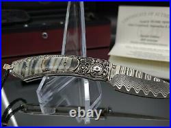 NEW 2008 William Henry Knife KESTREL B09 Artesian Damascus Mammoth Tooth Diamond